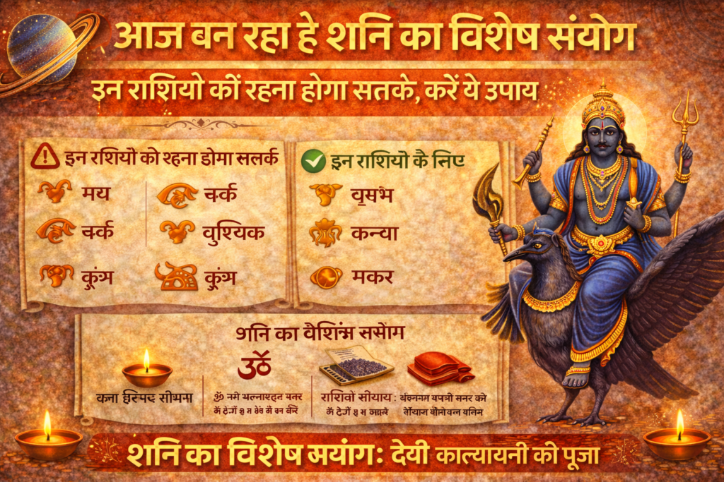 आज शनि का विशेष संयोग, Shani Sanyog Today, शनिवार शनि प्रभाव, शनि उपाय आज, Shani Dev Remedies Hindi, Today Shani Astrology