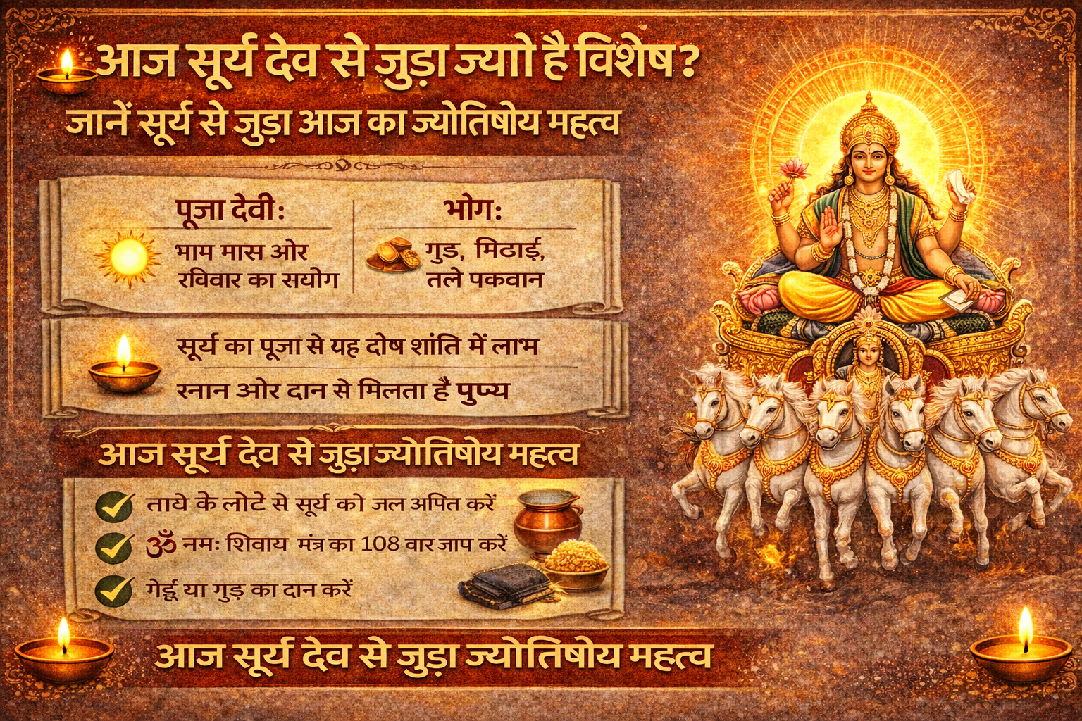 आज सूर्य देव की उपासना, Surya Dev Worship Today, सूर्य पूजा का महत्व, Surya Upasana Benefits, रविवार सूर्य देव, Sun Astrology Hindi