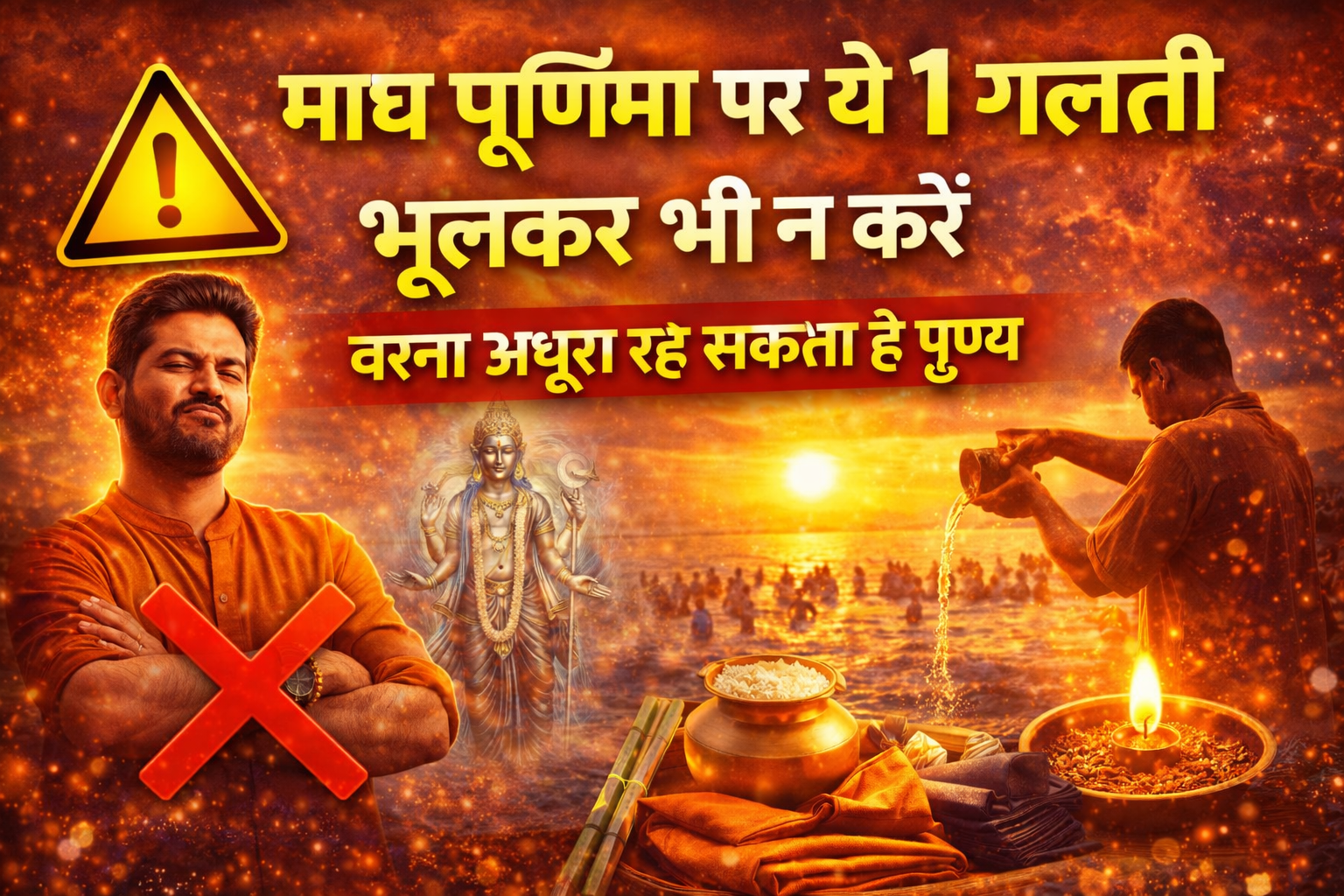 माघ पूर्णिमा पर क्या न करें, Magh Purnima Galti, माघ पूर्णिमा नियम, माघ पूर्णिमा पूजा सावधानी, Magh Purnima Daan Snan