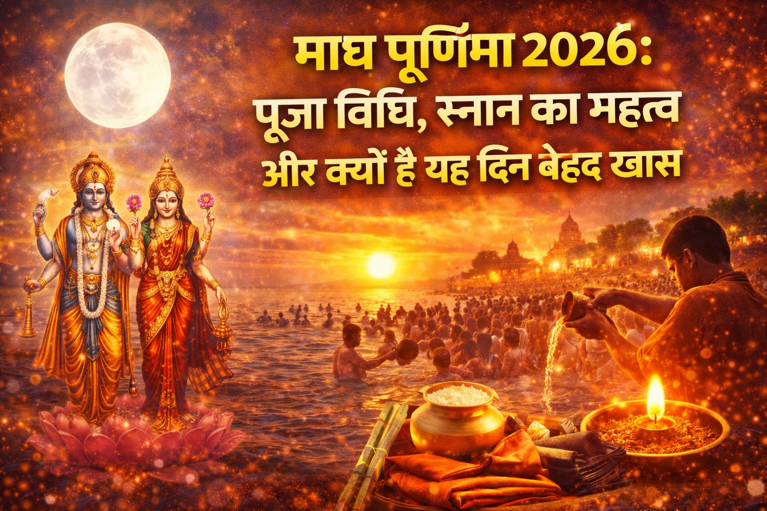 माघ पूर्णिमा 2026, Magh Purnima 2026, माघ पूर्णिमा पूजा विधि, माघ पूर्णिमा स्नान महत्व, Magh Purnima Significance
