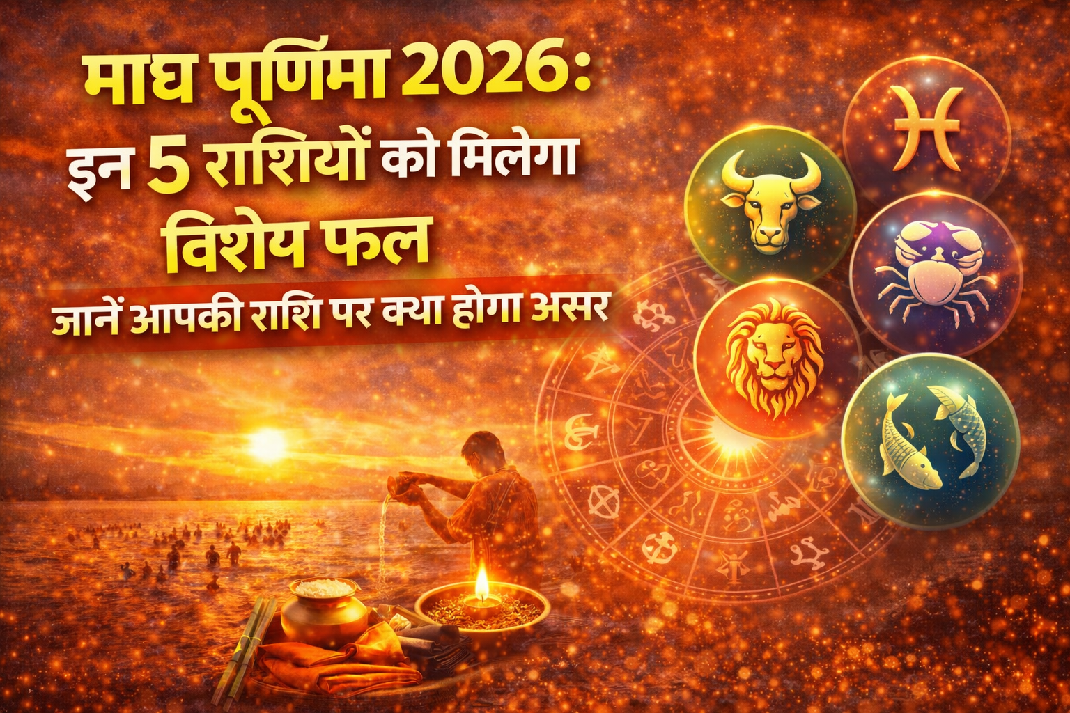 माघ पूर्णिमा 2026 राशि फल, Magh Purnima Rashi Effect, माघ पूर्णिमा राशिफल, Magh Purnima Astrology, पूर्णिमा का असर