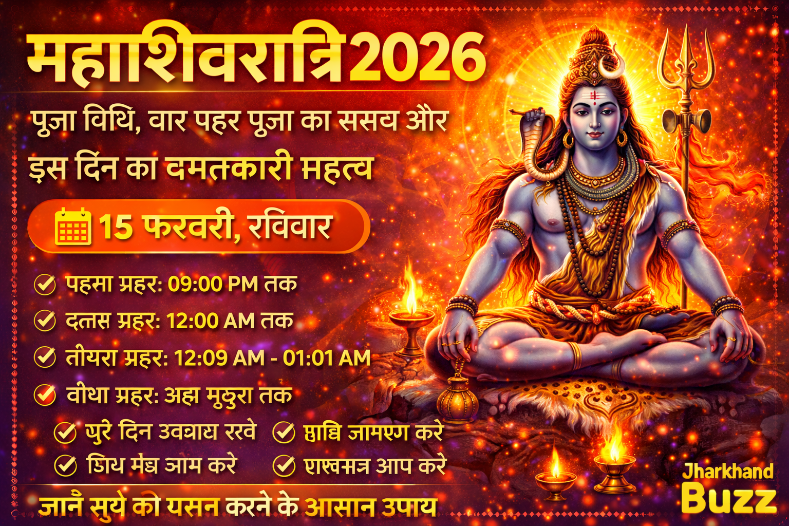 महाशिवरात्रि 2026, Mahashivratri 2026 Date, शिवरात्रि पूजा विधि, चार प्रहर पूजा समय, निशिता काल 2026, मासिक शिवरात्रि