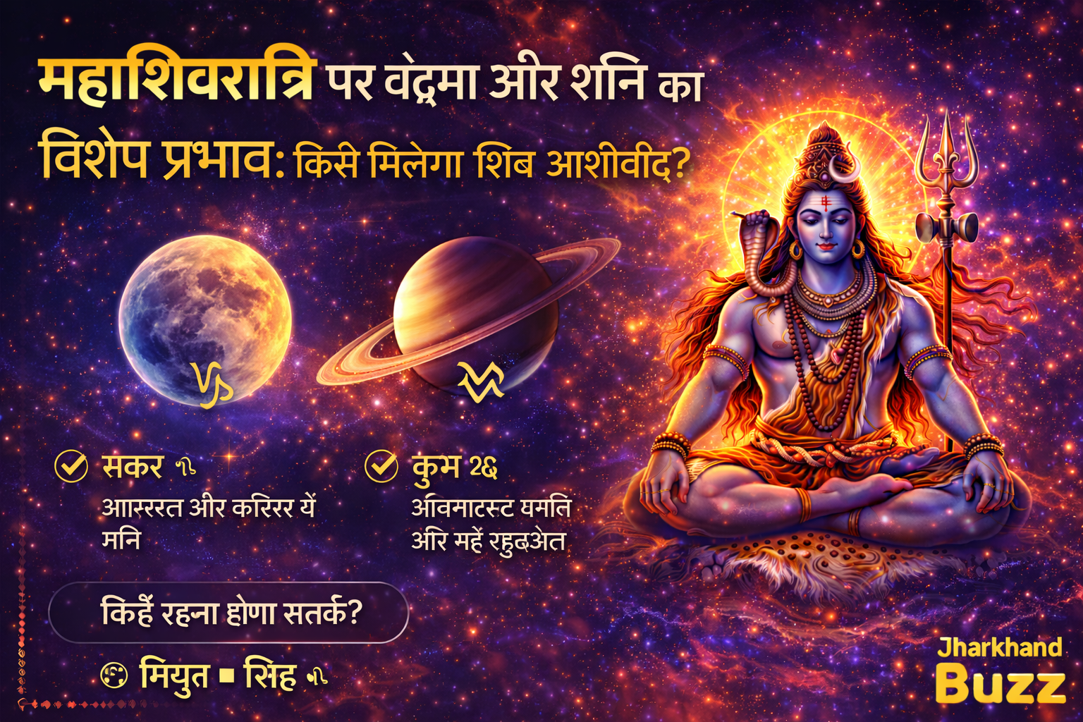 महाशिवरात्रि ज्योतिषीय प्रभाव, Chandra Shani effect 2026, शिव आशीर्वाद राशिफल, Mahashivratri astrology, चंद्रमा शनि प्रभाव