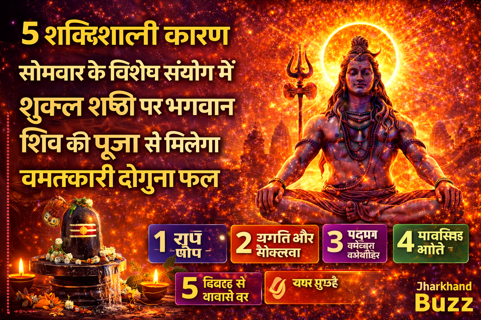 5 शक्तिशाली कारण: सोमवार शुक्ल षष्ठी पर शिव पूजा से मिलेगा दोगुना फल