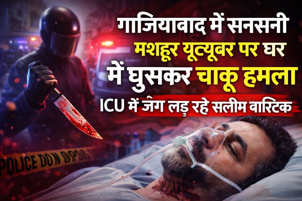 सलीम वास्टिक,Salim Wastik attack,Ghaziabad Loni stabbing,YouTuber stabbed in UP,Salim Wastik ICU news,Ghaziabad crime news,