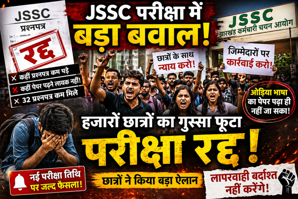 JSSC Exam News, Jharkhand Exam Cancelled, Paper Shortage Exam, JSSC Latest Update, Jharkhand Education News