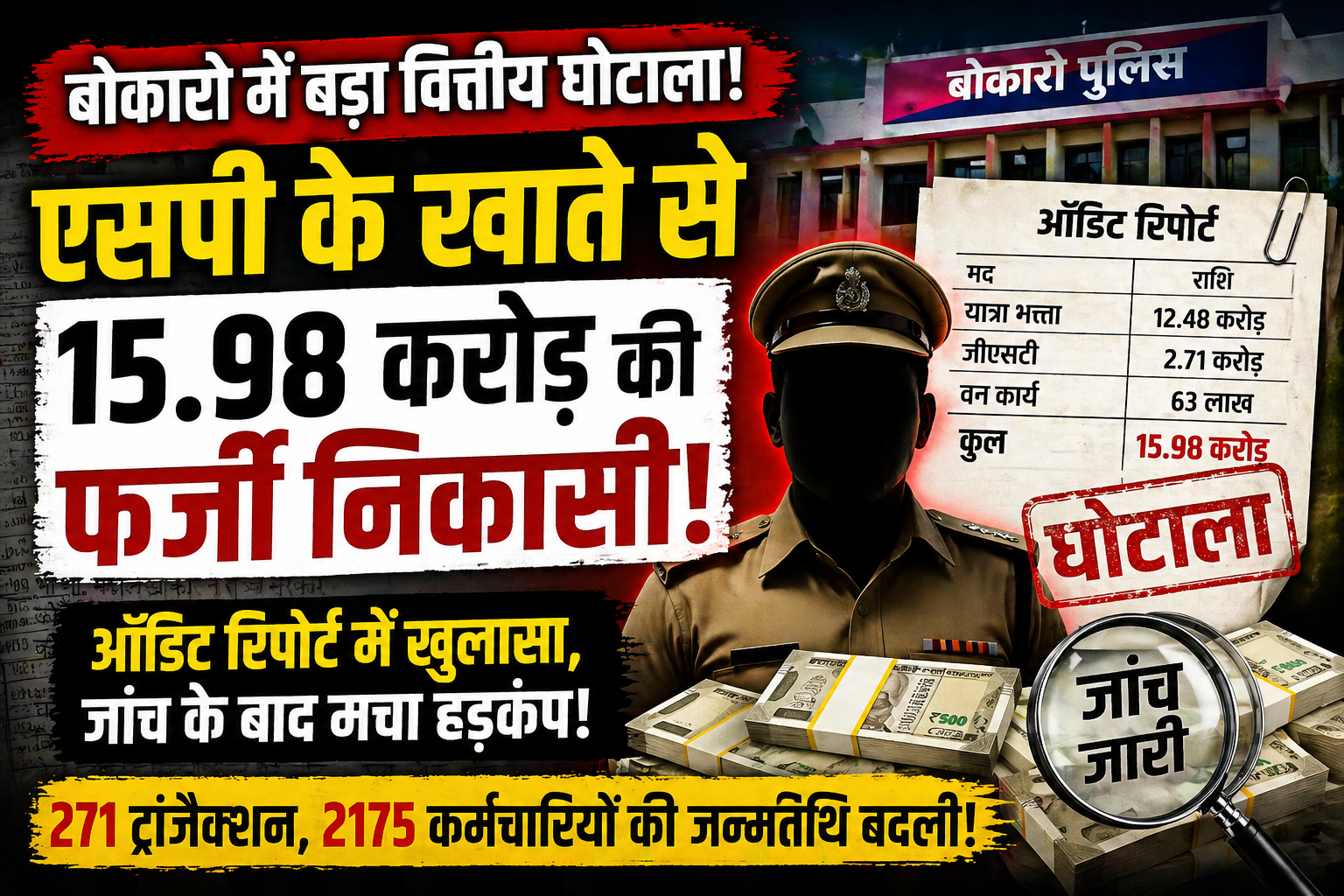 Bokaro SP Account Fraud, Jharkhand Financial Scam, Audit Investigation Bokaro, Government Employee Data Manipulation, Bokaro Police News, Jharkhand Scam Update