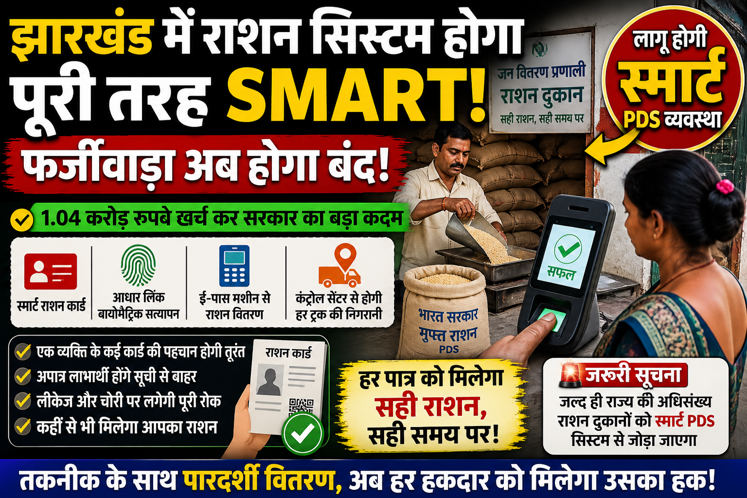 PDS,Jharkhand News, Smart PDS, Ration Card, Public Distribution System, Hemant Soren Government