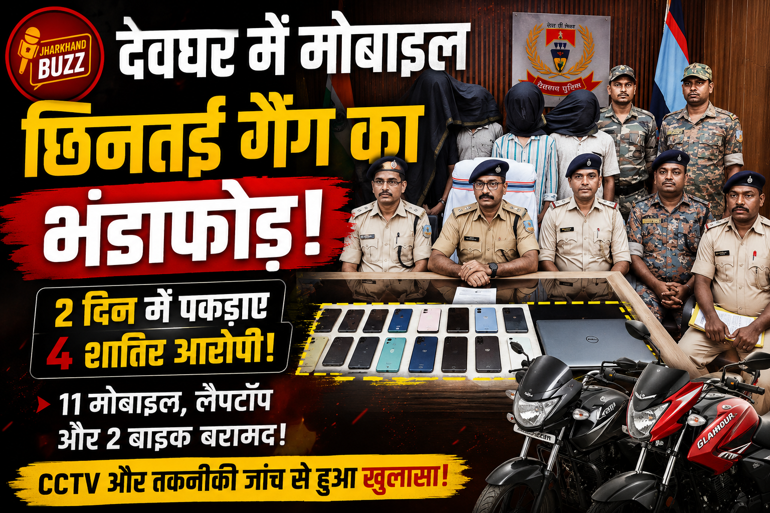 मोबाइल छिनतई,Deoghar News, Mobile Snatching Gang, Deoghar Police Action, Jharkhand Crime News, CCTV Crime Case, Mobile Theft News, Deoghar Breaking News, Snatching Gang Arrested,